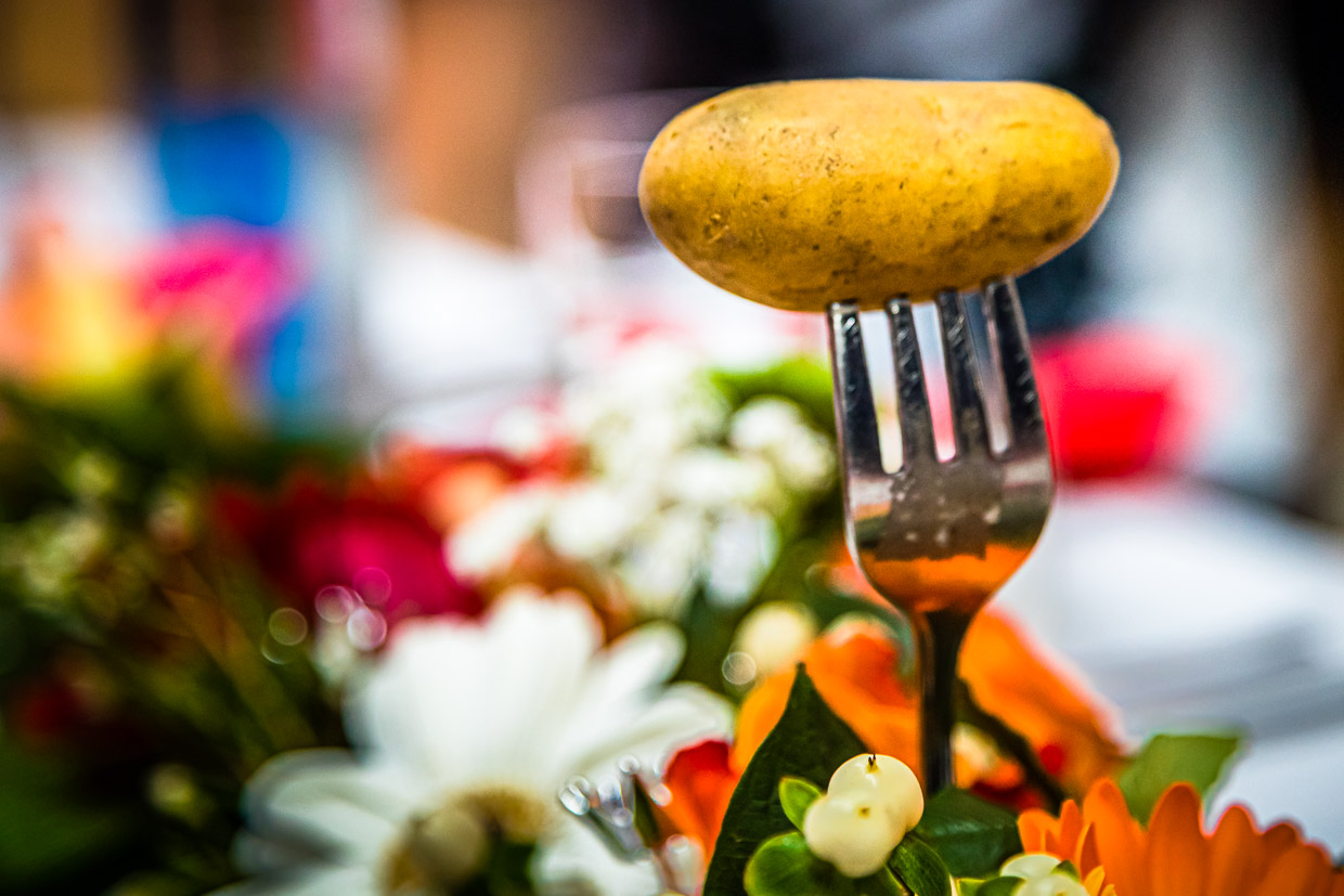 Patata decorativa en el tenedor / © Foto: Georg Berg