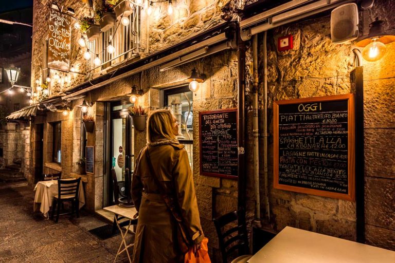Restaurante tradicional con platos típicos locales: Il Ghetto da Ottavio, en el centro histórico de San Marino / © Fotografía: Georg Berg